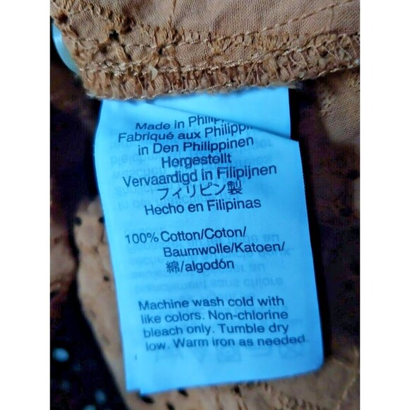 Madewell Fall Pumpkin Brown Eyelet 100% Cotton Blouse Top Small - Picture 9 of 10